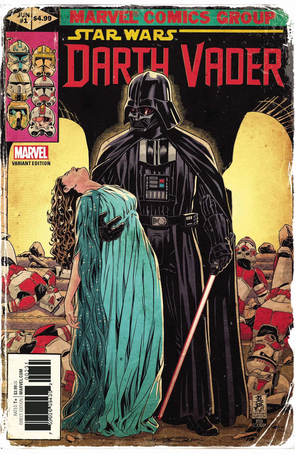 Star Wars Darth Vader 1 Variant Brooks Marvel Homage