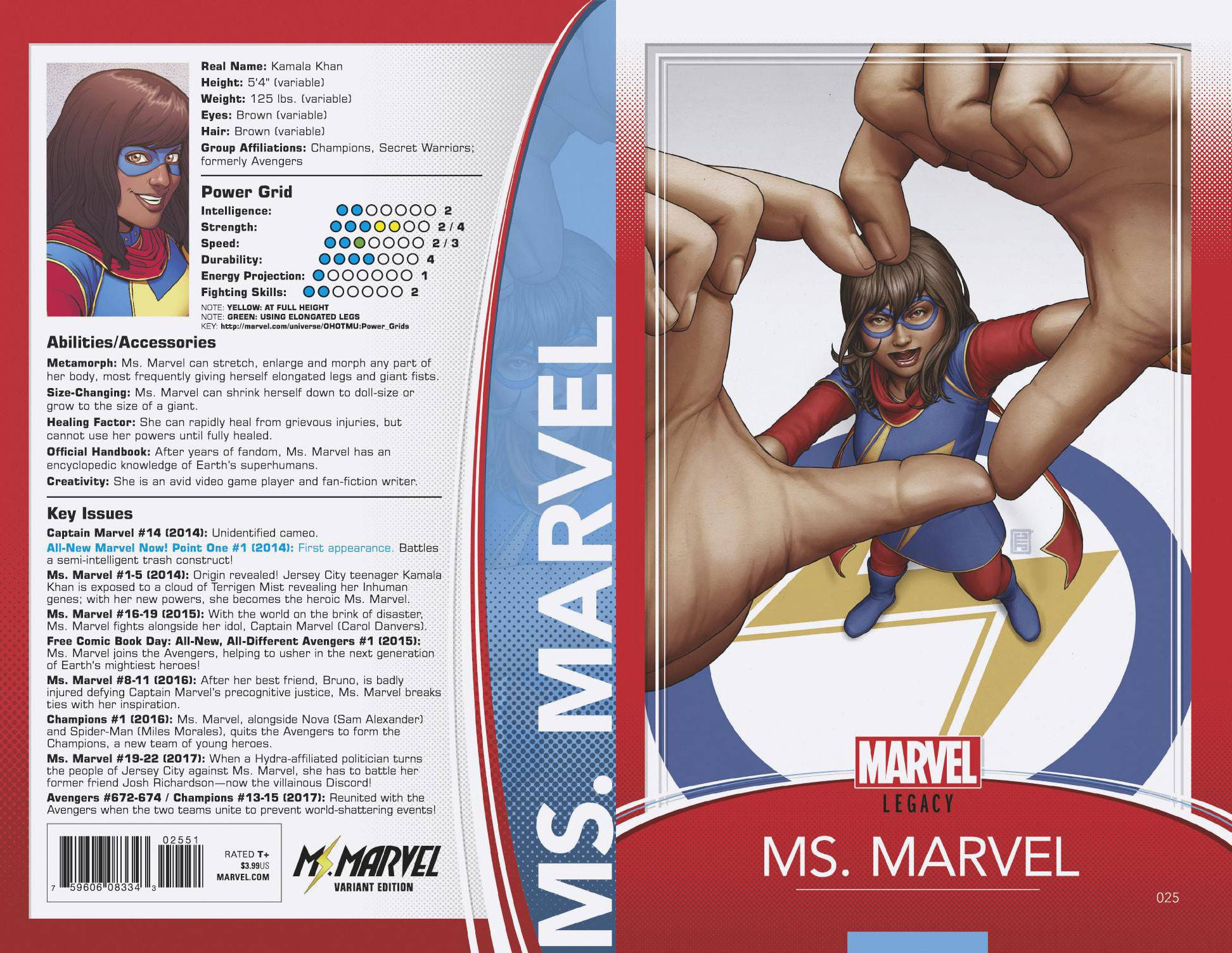 MS MARVEL 25 TRADING CARD VARIANT COVER