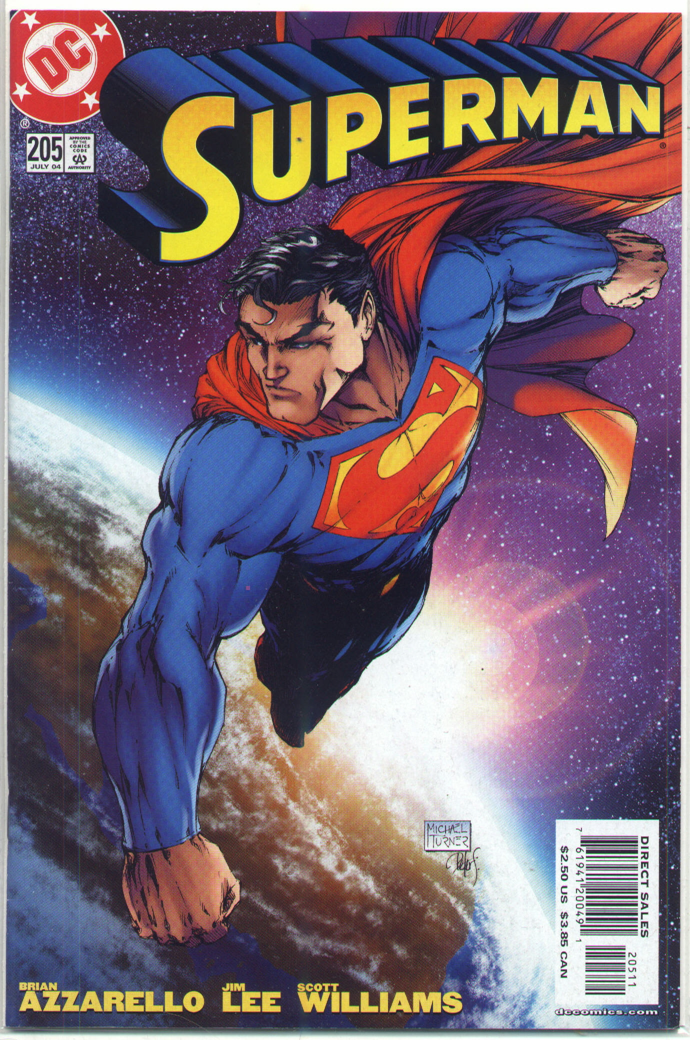 SUPERMAN #205 Michael Turner cover