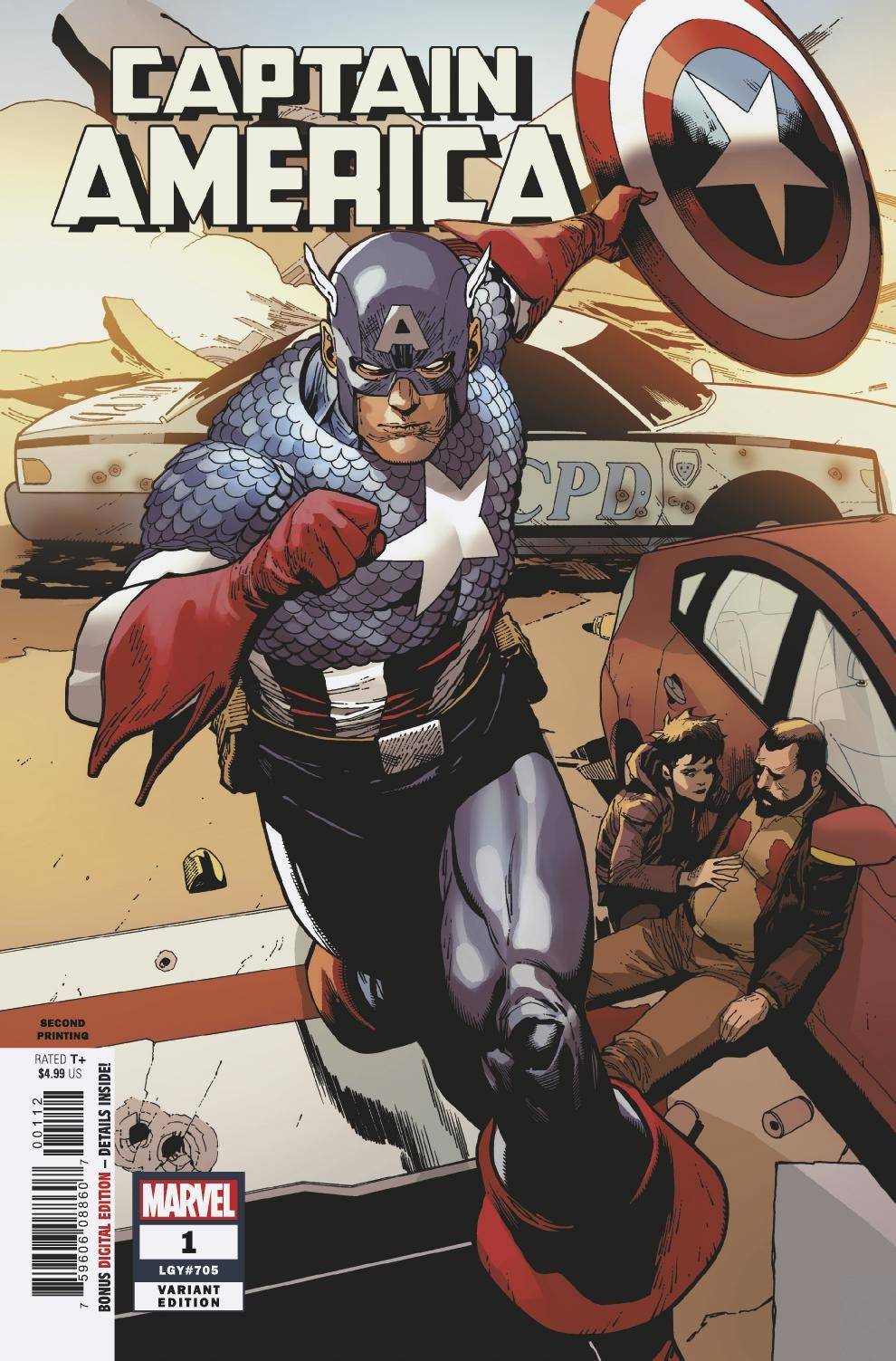 CAPTAIN AMERICA #1 (2ND PRINT) YU VARIANT COVER